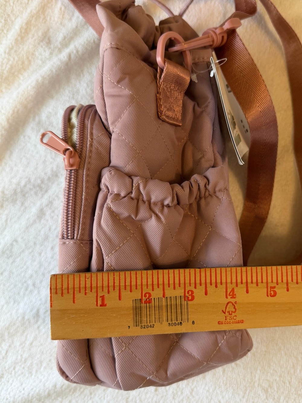 Quilted Crossbody Water bottle Sling Bag - light purple - Picture 6 of 10